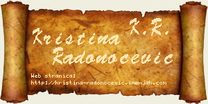 Kristina Radonoćević vizit kartica